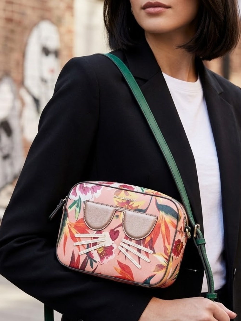 Karl Lagerfeld Floral Cat Crossbody Bag
